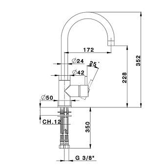 Смеситель для раковины Cisal Less New LN00053521 хром