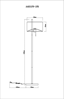 Торшер Arte Lamp PROXIMA A4031PN-1PB 60Вт E27