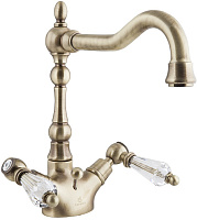 Смеситель для раковины CAPRIGO ADRIA-SWAROVSKI 01-025-vot бронза