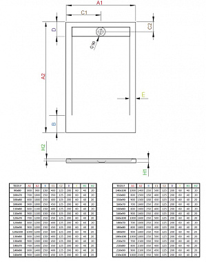 Душевой поддон RADAWAY Teos HTF120100-04 120х100см
