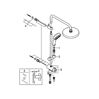 Душевой гарнитур GROHE New Tempesta Cosmopolitan 27394002 хром
