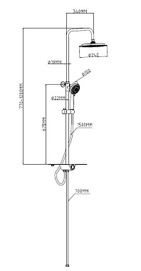 Душевая система ESKO ST1010shelf белый хром