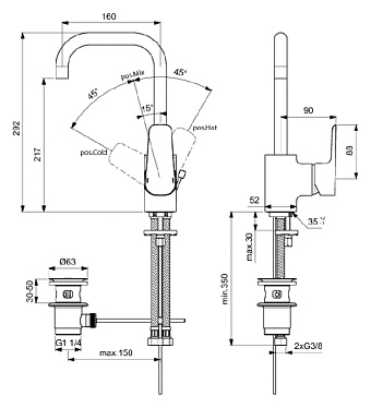 Смеситель для раковины IDEAL STANDARD CERAPLAN III B0706AA хром