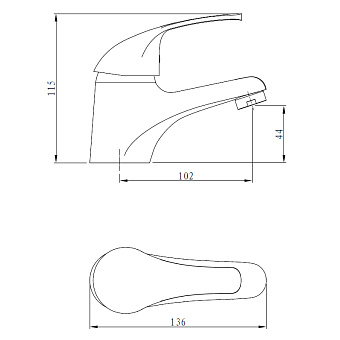 Смеситель для раковины VODA SKY SY 26 хром