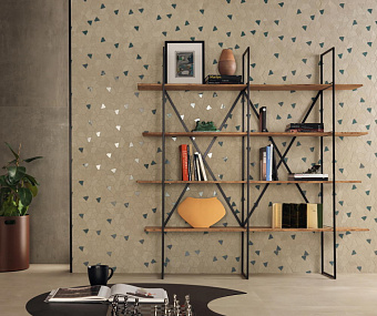 Керамическая мозаика Atlas Concord Италия Boost Pro A0QO Cream Mosaico Hex Blue 28,5х25см 0,428кв.м.