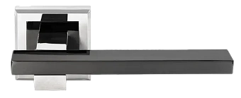 Дверная ручка нажимная MORELLI SHAPE MH-38 SN/BN-S белый никель/чёрный никель