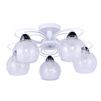 Люстра потолочная Arte Lamp SANSA A7585PL-5WH 40Вт 5 лампочек E27