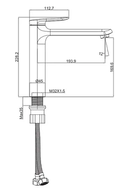 Смеситель для раковины Maxonor MN1171 хром