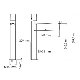 Смеситель для раковины WASSERKRAFT Nuthe 9100 9103H чёрный