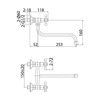 Смеситель для кухни MILARDO Duplex DUPSB00M09 поворотный излив хром глянец
