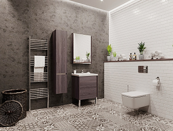 Пенал подвесной Акватон Стоун 1A228403SXC80 27х30х160,8см грецкий орех