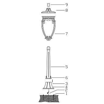 Светильник ландшафтный Maytoni Fleur O414FL-01BZ1 60Вт IP44 E27 бронза антик