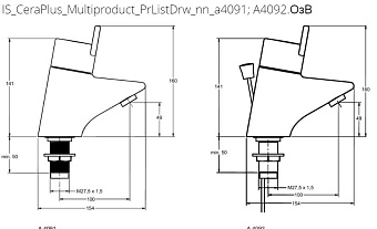 Смеситель для раковины IDEAL STANDARD CERAPLUS A4092AA хром