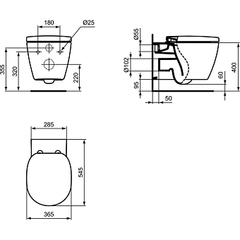 Унитаз подвесной IDEAL STANDARD CONNECT E047901 с микролифтом