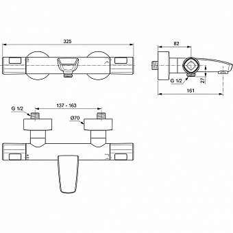 Набор смесителей IDEAL STANDARD Ceratherm T100 BC985AA хром