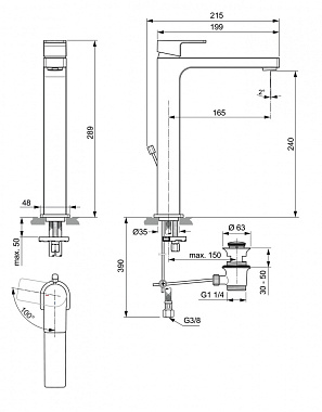 Смеситель для раковины IDEAL STANDARD EDGE A7113AA хром