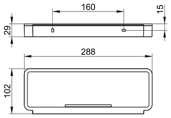 Полка в ванную квадратная Keuco Plan 14958010037 1-ярусная 10х29см хром