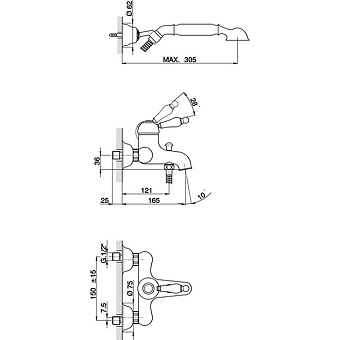 Смеситель для ванны Cisal Arcana Empress EM00012024 золото