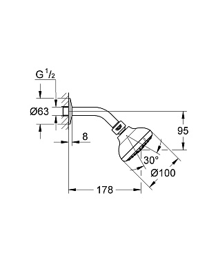 Верхний душ GROHE Tempesta 26088001 хром