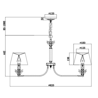 Люстра подвесная Maytoni Barbara H003PL-08MG 320Вт 8 лампочек E14