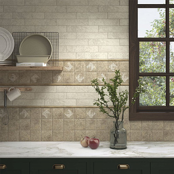 Настенная плитка KERAMA MARAZZI 1325 бежевый светлый 9,8х9,8см 0,92кв.м. матовая