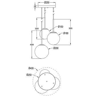 Светильник подвесной Maytoni Basic form MOD321PL-03G 40Вт E14