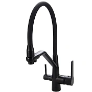 Смеситель для кухни Maxonor MN4460-7 гибкий излив чёрный