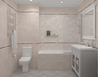 Настенная плитка CERSANIT Fresco C-FRL152D тёмно-бежевый 29,7х60см 1,25кв.м. матовая
