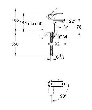 Смеситель для раковины GROHE Eurosmart Cosmopolitan 2337600E хром