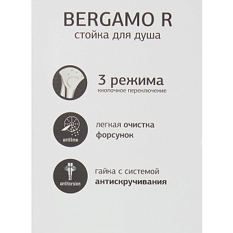 Душевой гарнитур Paini Bergamo R BRCR121L7R хром