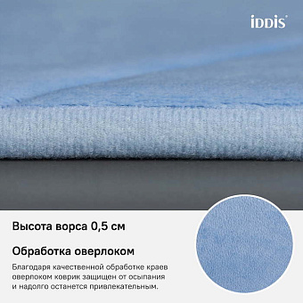 Коврик для ванной IDDIS Basic B24P580i12 50х80см голубой