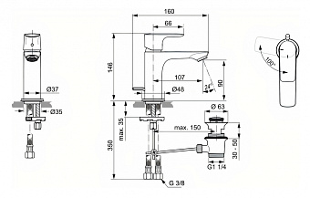 Смеситель для раковины IDEAL STANDARD CONNECT AIR A7008AA хром