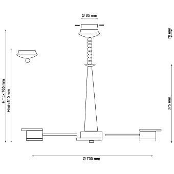 Люстра подвесная Lucia Tucci NATURA 069.8 40Вт 8 лампочек LED