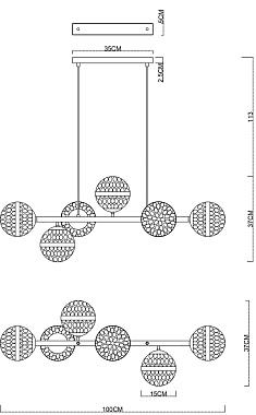 Светильник подвесной Arte Lamp DELACRUA A7770SP-6PB 40Вт E14