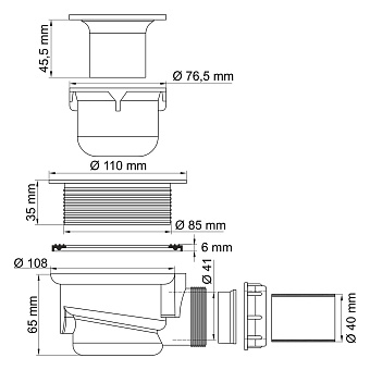 Сифон для поддона WASSERKRAFT D455 d85см