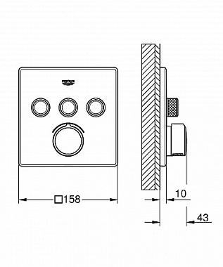 Смеситель для душа GROHE Grohtherm SmartControl 29149000 хром
