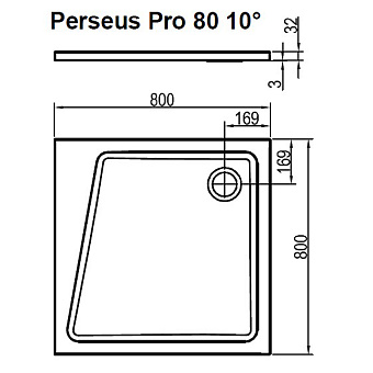 Душевой поддон RAVAK Perseus Pro XA054401010 80х80см