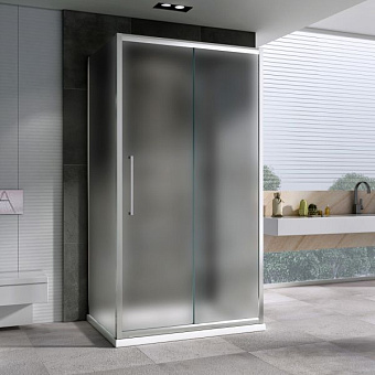 Угловое ограждение Abber Schwarzer Diamant AG30130MH-S85M-S85M 195х85см стекло матовое