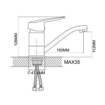 Смеситель для раковины Maxonor MN4507-2 хром