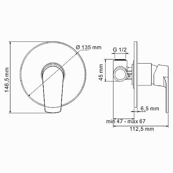 Смеситель для душа WASSERKRAFT Dill 6151 хром