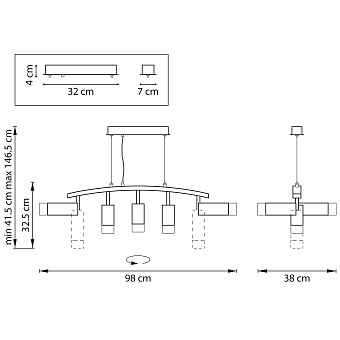 Светильник подвесной Lightstar Rullo LR7358723631 50Вт GU10