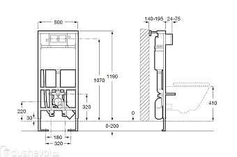 Инсталляция для подвесного унитаза ROCA DUPLO WC SMART 7890090800