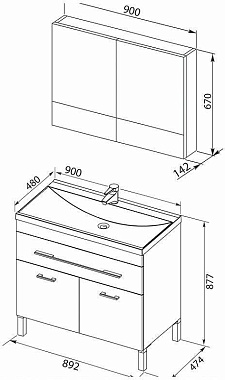 Мебель для ванной AQUANET Верона 287661 белый