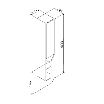 Пенал подвесной AM-PM GEM M90CHR0306BM 32х30х163см чёрный