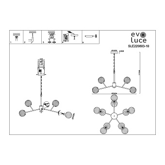 Светильник подвесной Evoluce ANDRIA SLE220803-10 400Вт E14