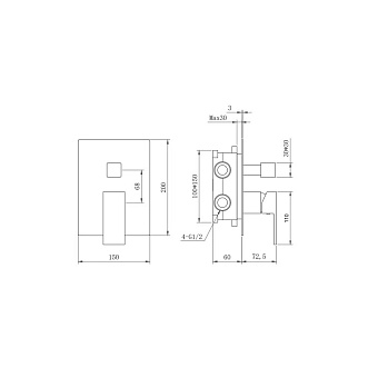 Душевая система BERGES NARDIS 2S BLACK 71002 чёрный матовый