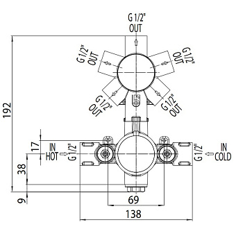 Внутренняя часть смесителя BOSSINI Apice Z00125