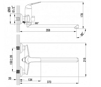 Смеситель для ванны LEMARK Plus Advance LM1251C хром