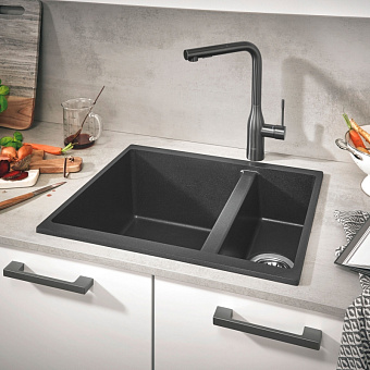 Мойка кухонная GROHE K500 31648AP0 55,5х46см чёрный гранит