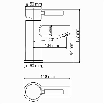 Смеситель для раковины WASSERKRAFT Main 4100 4103 Thermo хром